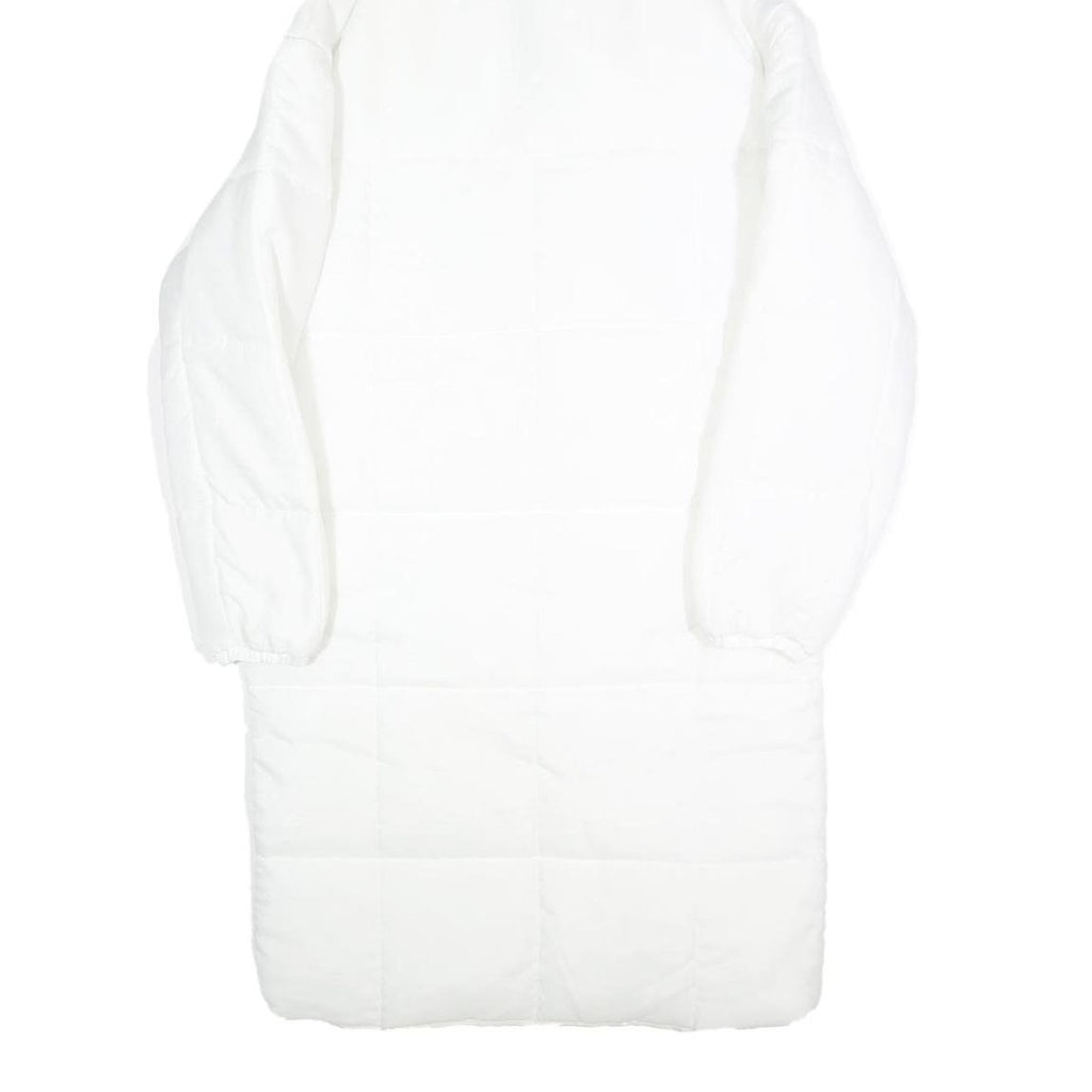 NIKE Mens White Long Sleeve Zip Up Puffer Jacket S Polyester Lightweight Hooded