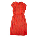 BETTY BARCLAY Womens Day Dress Orange Spotted Short Sleeve Knee Length M