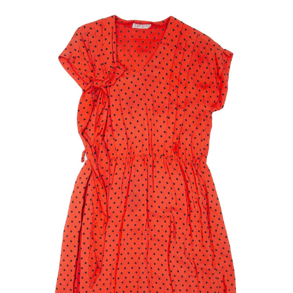 BETTY BARCLAY Womens Day Dress Orange Spotted Short Sleeve Knee Length M