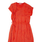 BETTY BARCLAY Womens Day Dress Orange Spotted Short Sleeve Knee Length M