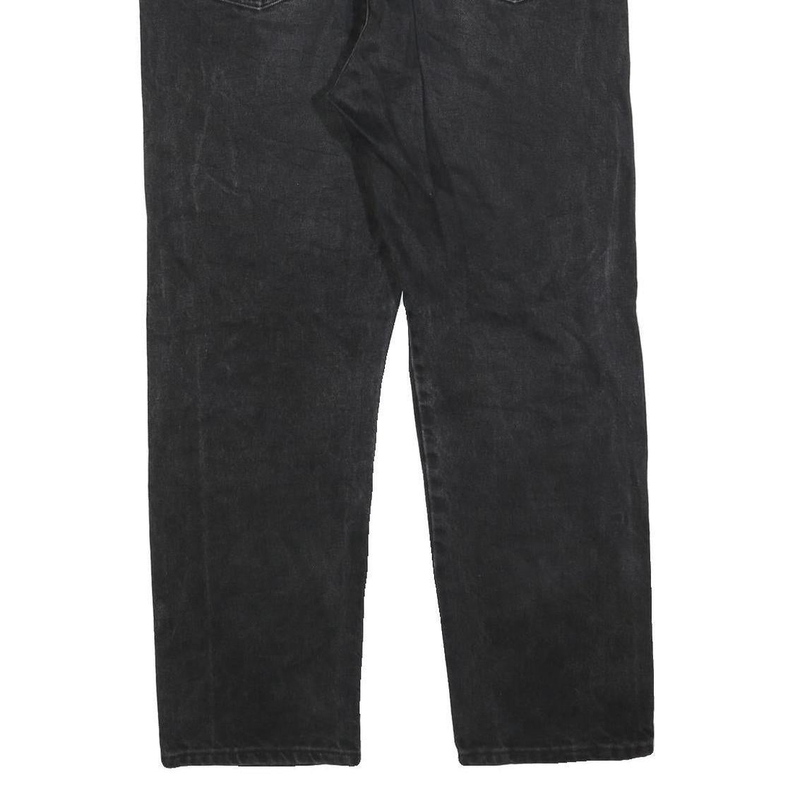 WRANGLER Mens Regular Fit Black Denim Jeans W36 L30 Classic Cotton Blend Zip