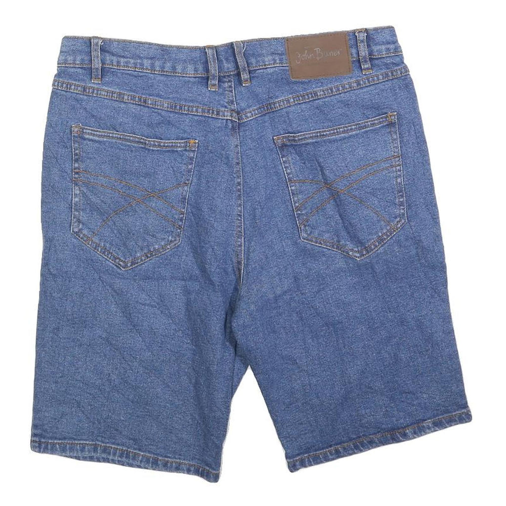 JOHN BANER Mens Shorts Blue Denim Casual L W36 Relaxed Fit Cotton Blend