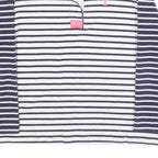 JOULES Womens Navy & White Stripe Contrast Collar L Sweatshirt Cotton Blend