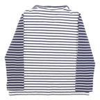 JOULES Womens Navy & White Stripe Contrast Collar L Sweatshirt Cotton Blend