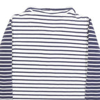 JOULES Womens Navy & White Stripe Contrast Collar L Sweatshirt Cotton Blend