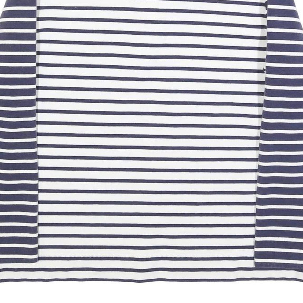 JOULES Womens Navy & White Stripe Contrast Collar L Sweatshirt Cotton Blend