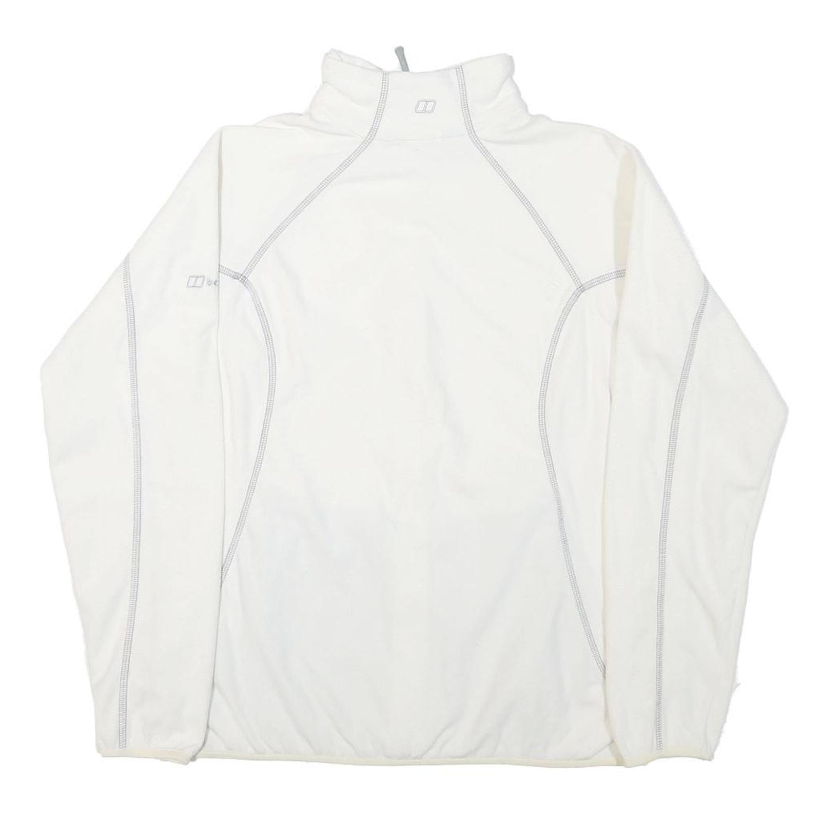 BERGHAUS Womens White Polyester Blend Zip-Up Jacket L Outdoor Lightweight