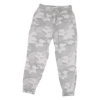 HOLLISTEER Mens Cotton Blend Grey Camo Regular Drawstring Trousers W28 L25