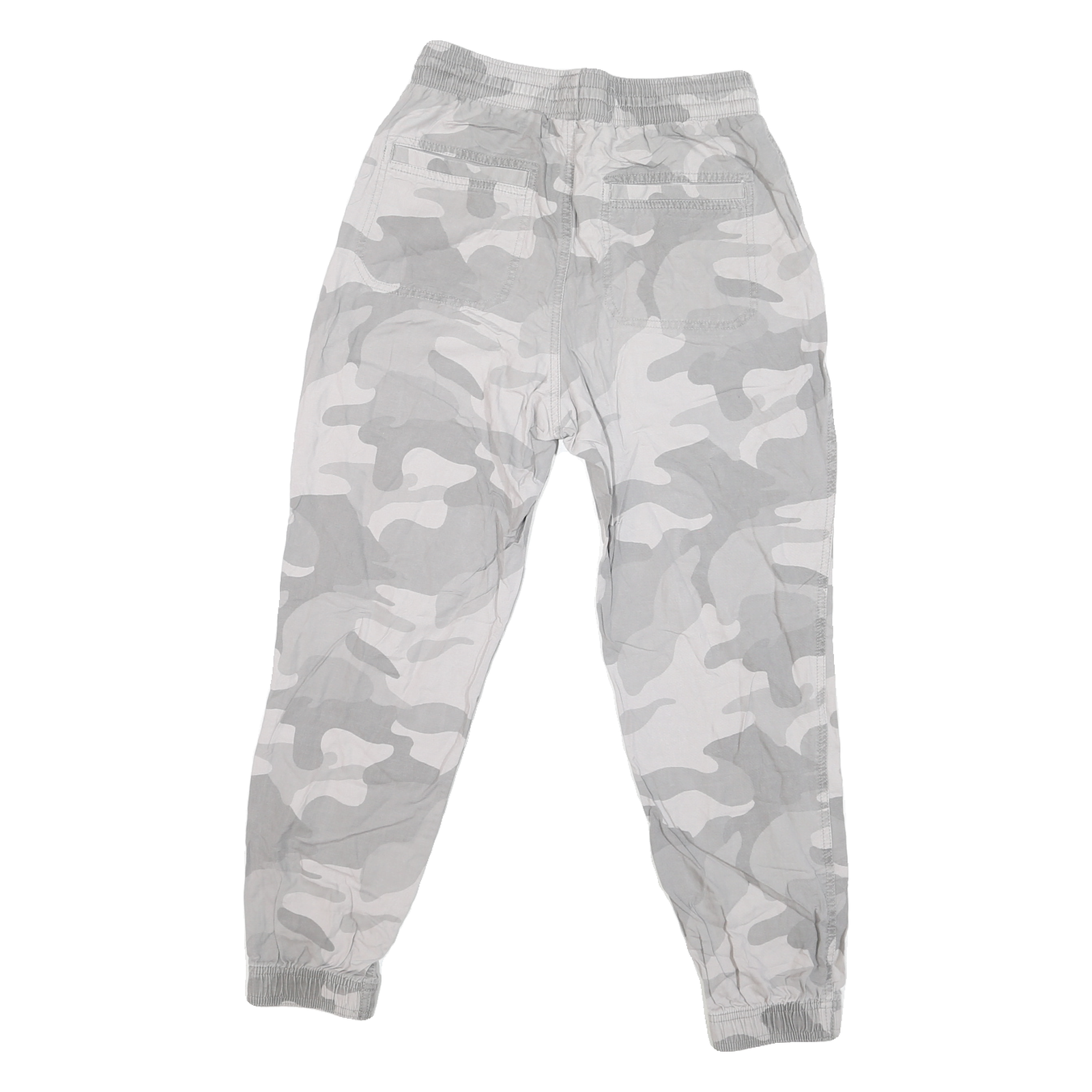 HOLLISTEER Mens Cotton Blend Grey Camo Regular Drawstring Trousers W28 L25