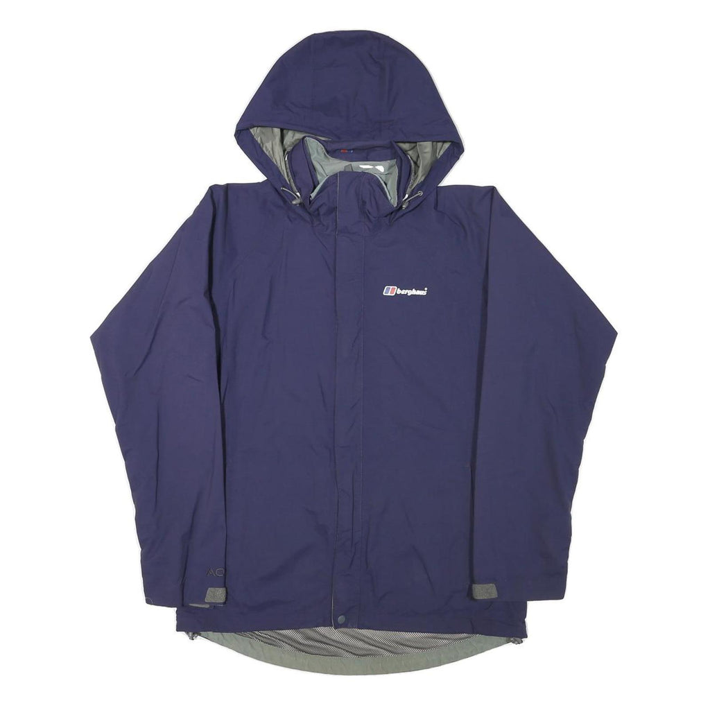 BERGHAUS Womens Blue Outdoor Jacket UK 10 Polyester Blend Hooded Zip Casual