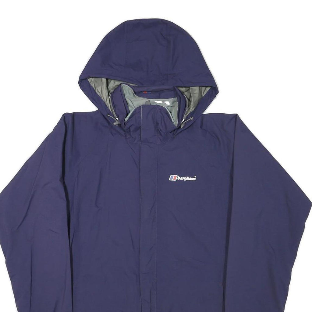 BERGHAUS Womens Blue Outdoor Jacket UK 10 Polyester Blend Hooded Zip Casual