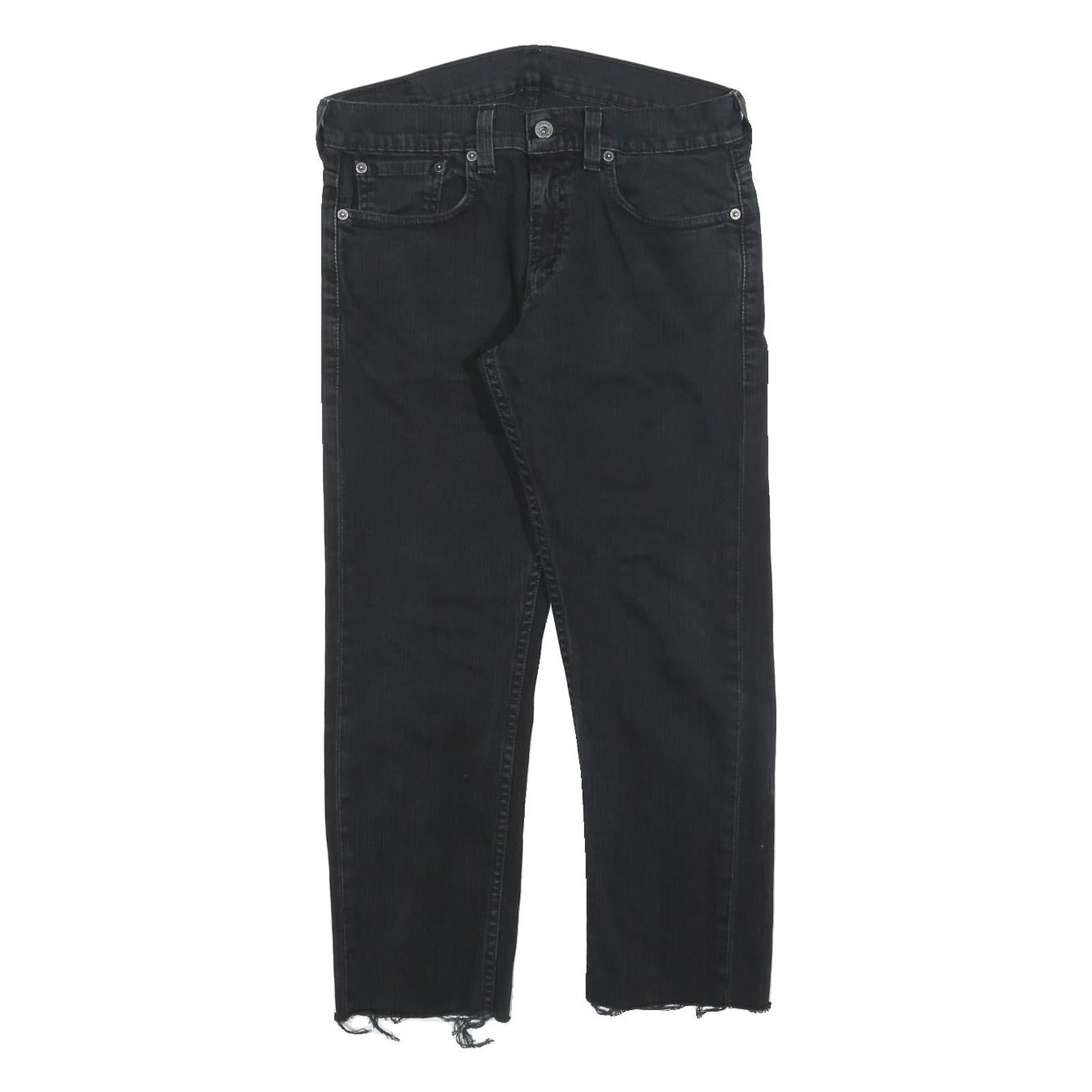 LEVI'S 511 Slim Mens Black Slim Skinny Denim Medium W30 L25 Raw Edge
