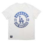 MLB Mens White Blue Los Angeles Dodgers Graphic T-Shirt M Short Sleeve Crew Neck