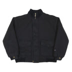 BISON CLUB Mens Black Wool Blend Bomber Jacket L Zip Closure Plain Classic Fit