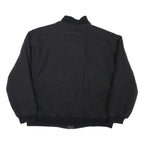 BISON CLUB Mens Black Wool Blend Bomber Jacket L Zip Closure Plain Classic Fit