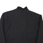 BISON CLUB Mens Black Wool Blend Bomber Jacket L Zip Closure Plain Classic Fit