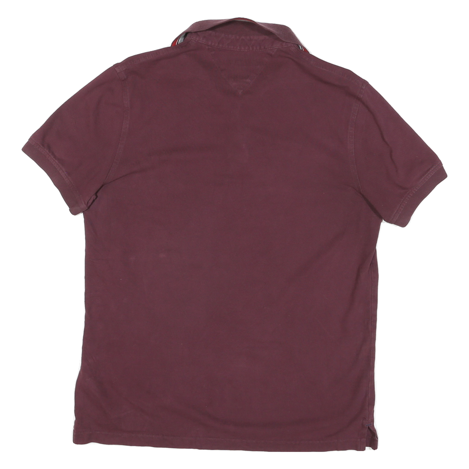 TOMMY HILFIGER Mens Maroon Polo Shirt M Short Sleeve Slim Fit Cotton Blend