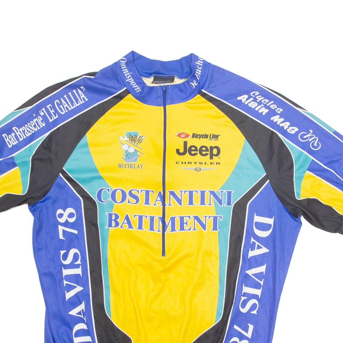 BICYCLE LINE Cycling Mens Jersey Blue 1/2 Zip 3XL