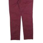 DICKIES Mens Cotton Blend Burgundy Regular Straight Trousers W38 L34 Workwear