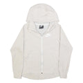 NIKE Womens White Pullover Hooded Hoodie M Cotton Blend Zip Up Casual
