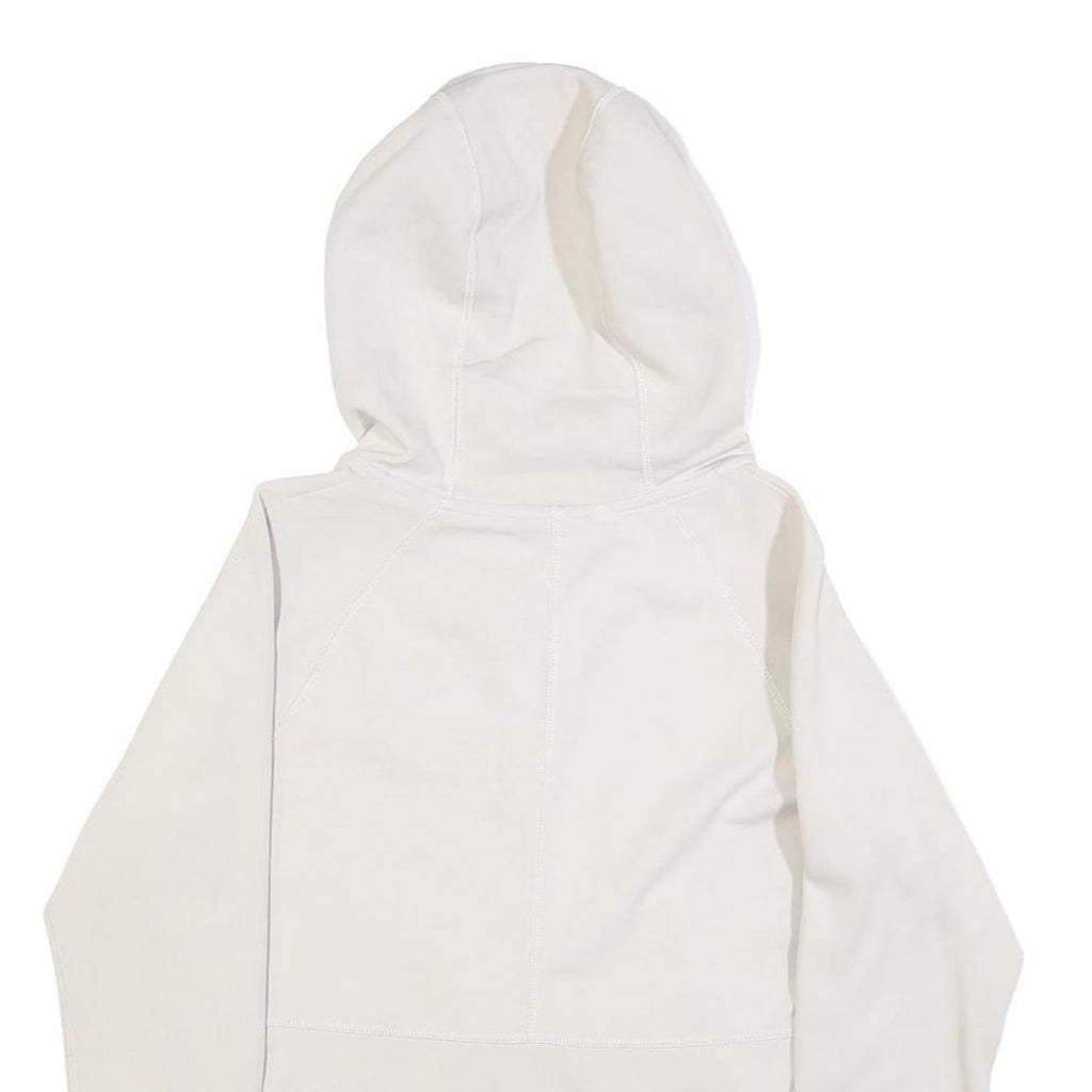 NIKE Womens White Pullover Hooded Hoodie M Cotton Blend Zip Up Casual