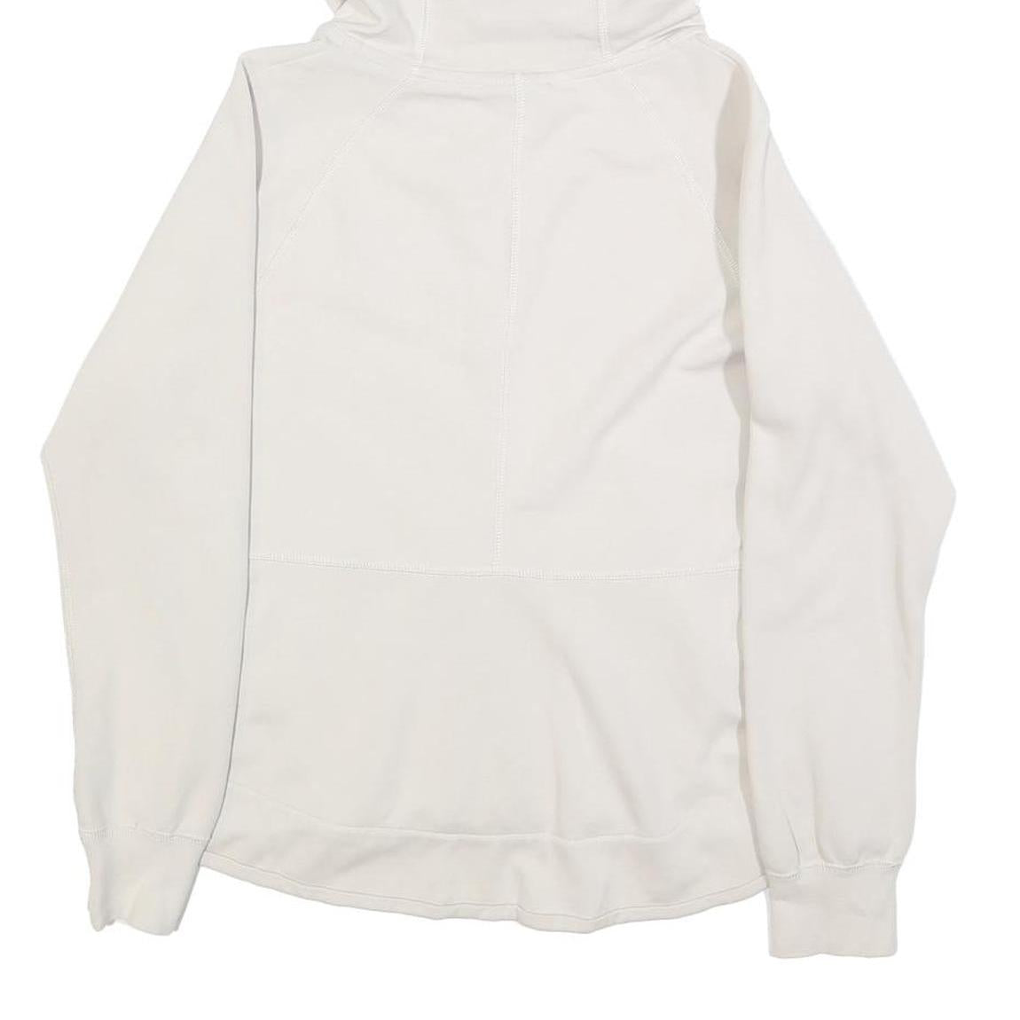 NIKE Womens White Pullover Hooded Hoodie M Cotton Blend Zip Up Casual