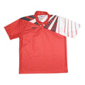 REEBOK Mens Red & White Short Sleeve Geometric Polo Shirt XL Polyester Sports