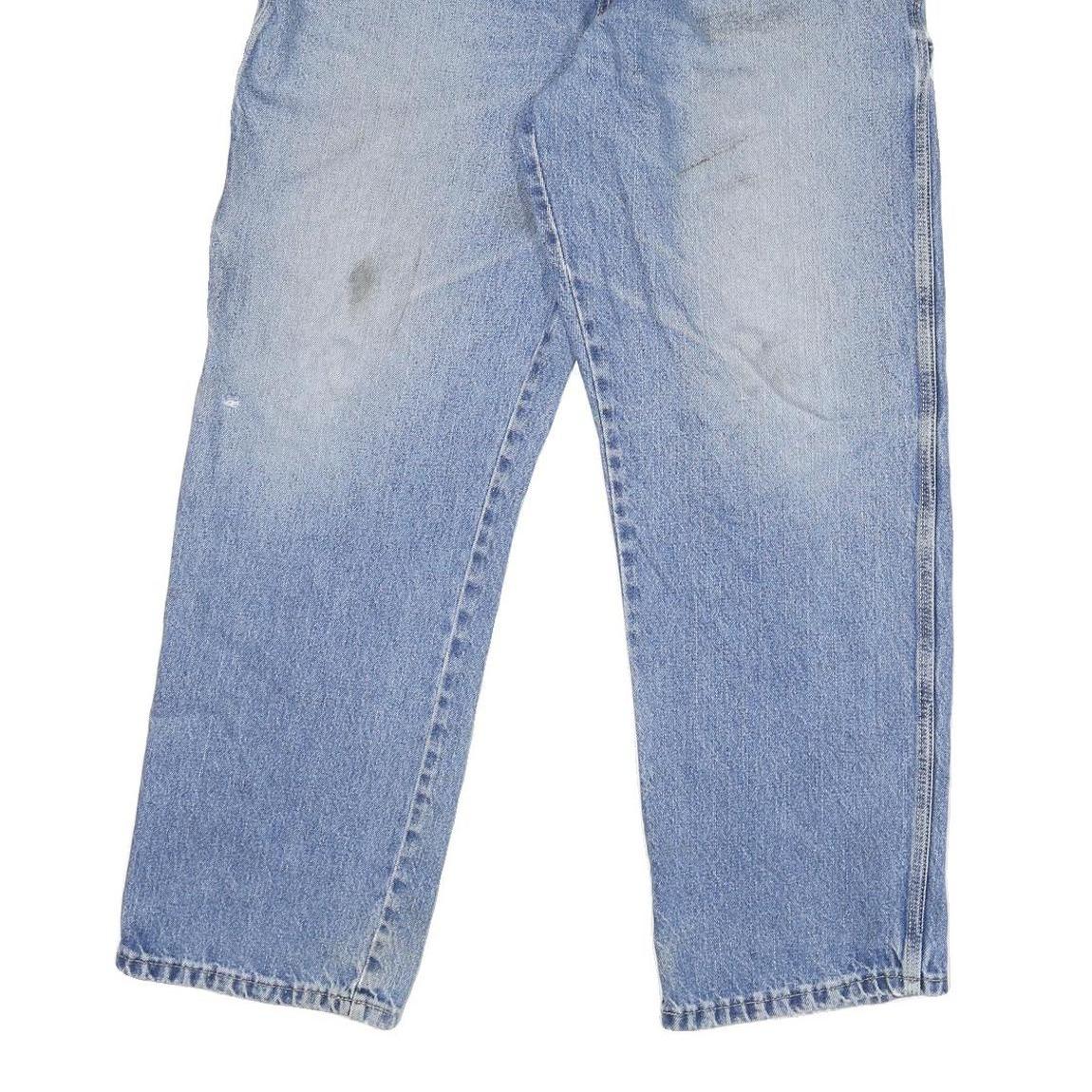 DICKIES Mens Jeans Blue Regular Straight Denim Light W38 L30 Workwear Zip