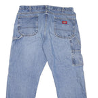 DICKIES Mens Jeans Blue Regular Straight Denim Light W38 L30 Workwear Zip