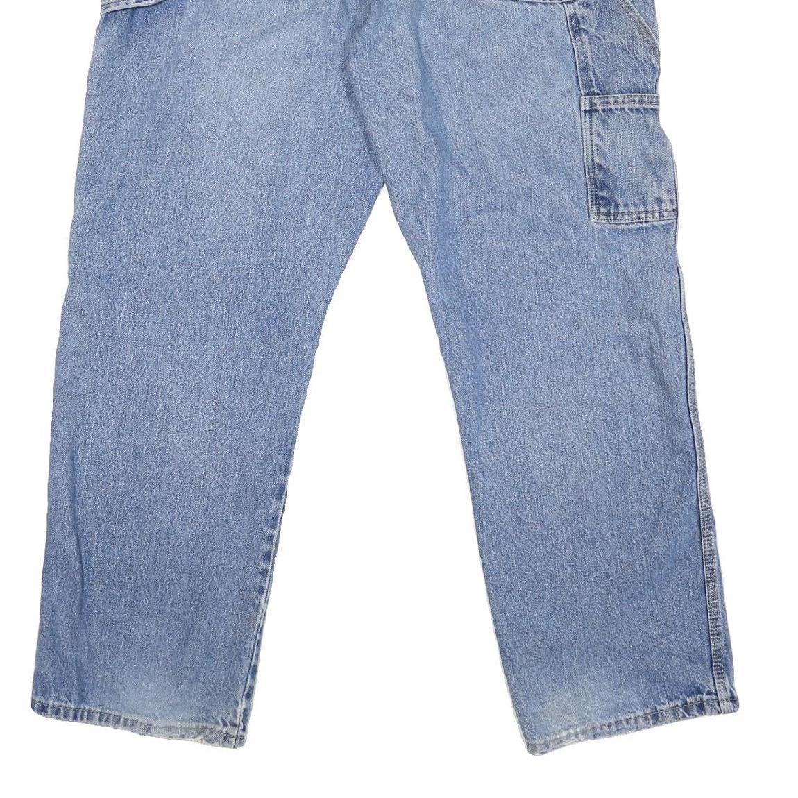 DICKIES Mens Jeans Blue Regular Straight Denim Light W38 L30 Workwear Zip