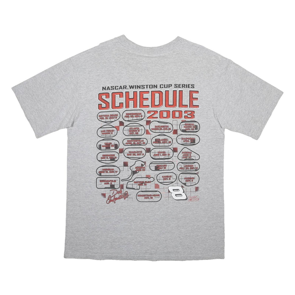 CHASE AUTHENTICS Mens Grey Dale Earnhardt Jr Racing T-Shirt L Short Sleeve Crew