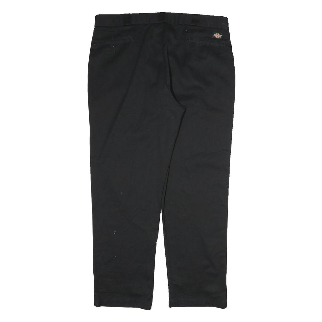 DICKIES Mens Cotton Black Regular Fit Straight Leg Trousers W38 L32 Workwear