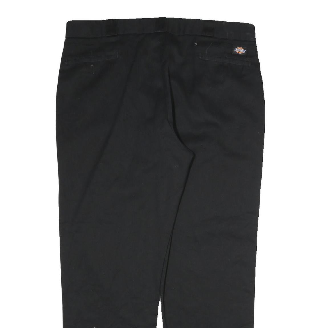 DICKIES Mens Cotton Black Regular Fit Straight Leg Trousers W38 L32 Workwear