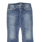 SILVER Womens Jeans Blue Regular Bootcut Denim Medium W36 L30 Embroidered