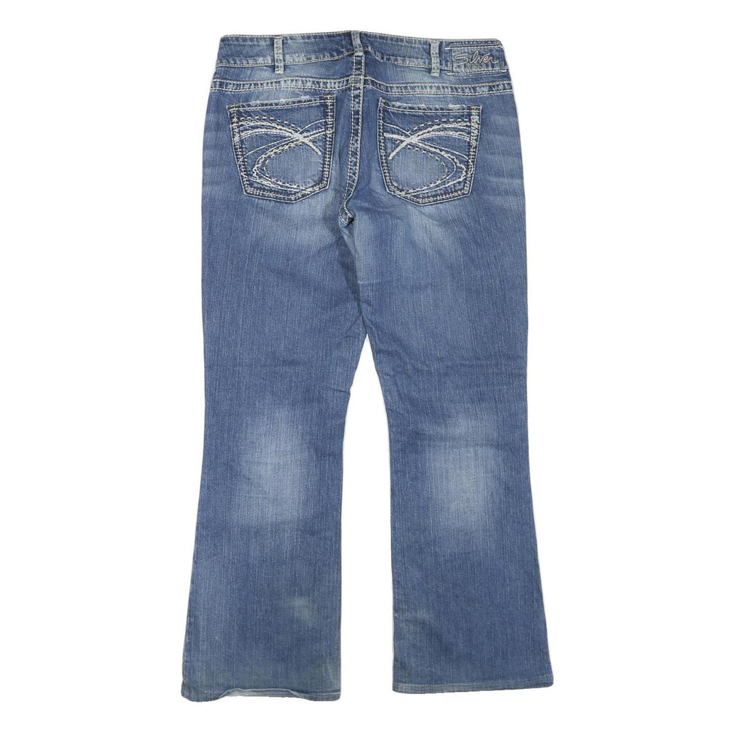 SILVER Womens Jeans Blue Regular Bootcut Denim Medium W36 L30 Embroidered