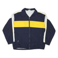 CRANE Mens Navy & Yellow Colourblock Jacket L Polyester Blend Zip Casual