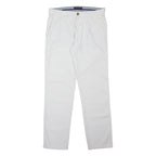 TOMMY HILFIGER Mens Cotton Blend White Classic Straight Trousers W31 L32 Casual