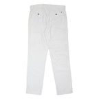 TOMMY HILFIGER Mens Cotton Blend White Classic Straight Trousers W31 L32 Casual