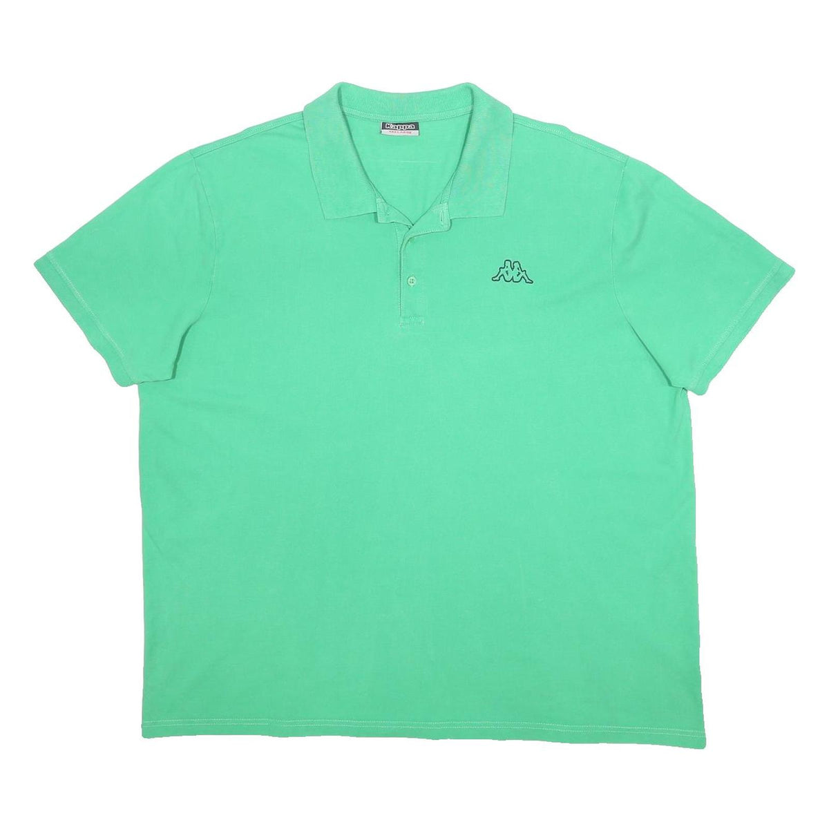 KAPPA Mens Green Short Sleeve Plain 3XL Cotton Blend Polo Shirt Classic Logo