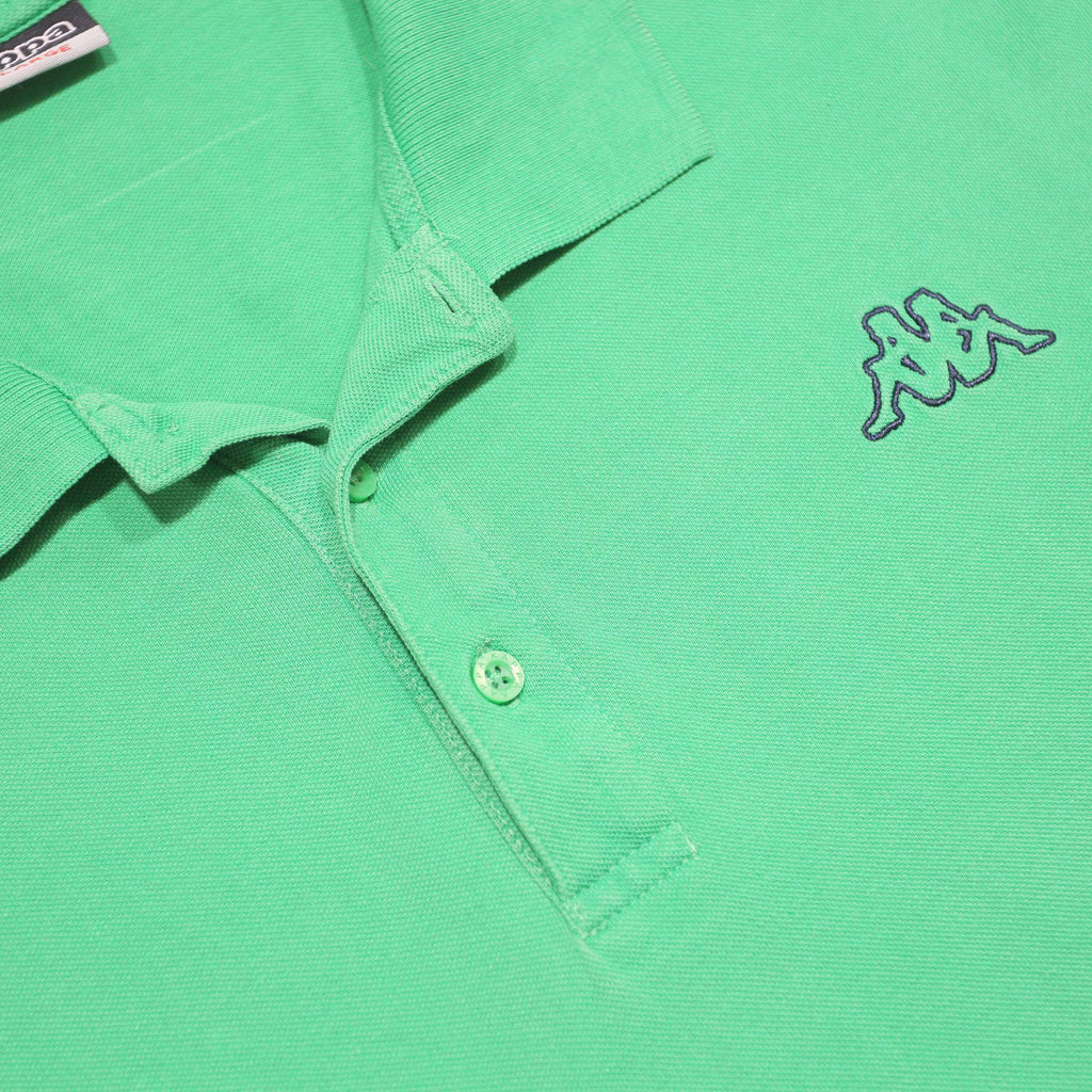 KAPPA Mens Green Short Sleeve Plain 3XL Cotton Blend Polo Shirt Classic Logo