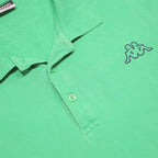 KAPPA Mens Green Short Sleeve Plain 3XL Cotton Blend Polo Shirt Classic Logo