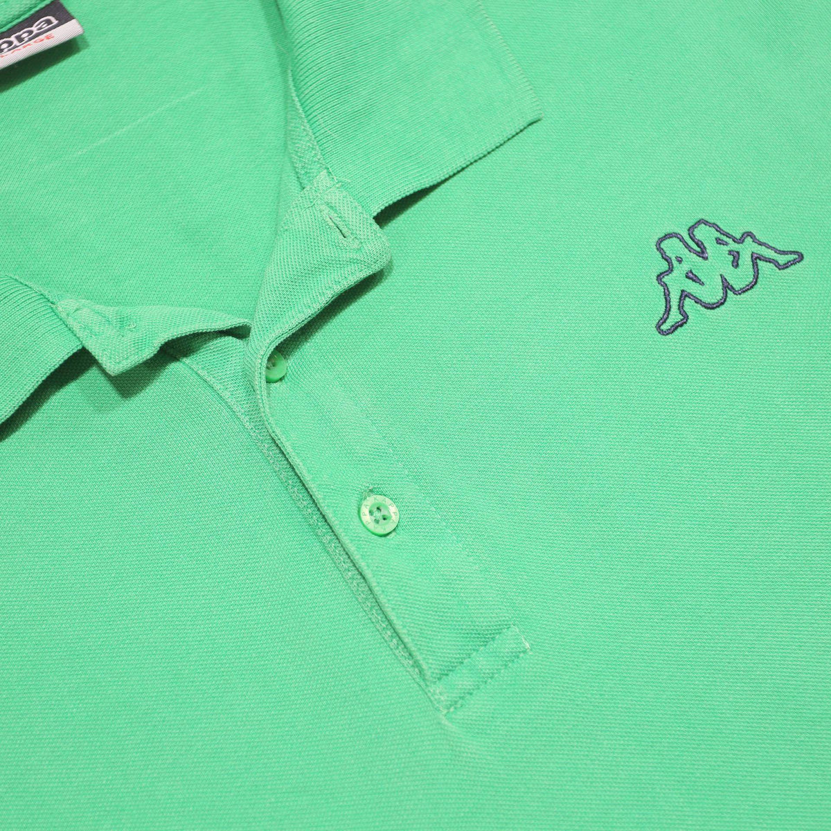 KAPPA Mens Green Short Sleeve Plain 3XL Cotton Blend Polo Shirt Classic Logo