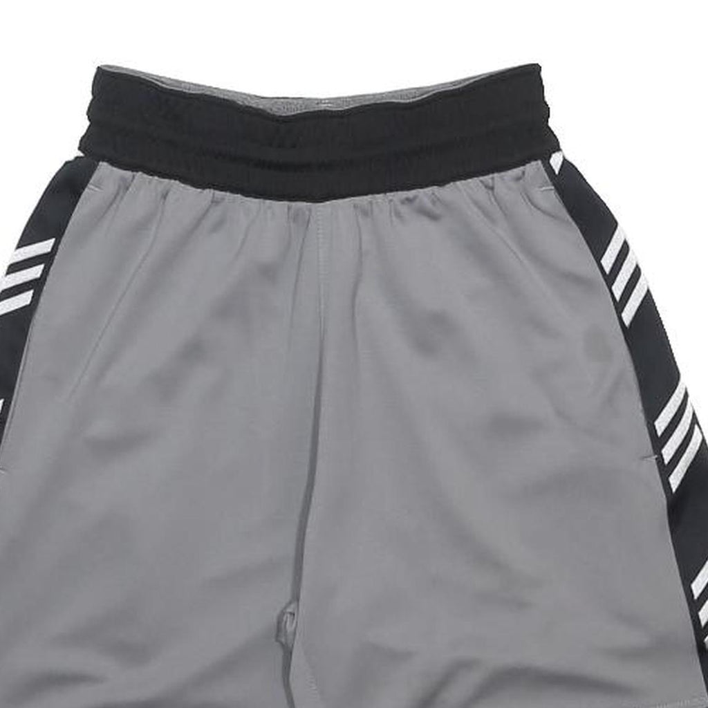 ADIDAS Mens Shorts Grey & Black Sports Casual S W22 Polyester Comfortable