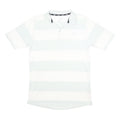 NIKE SB Mens White & Light Blue Striped Polo Shirt M Cotton Blend Casual