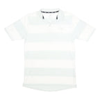NIKE SB Mens White & Light Blue Striped Polo Shirt M Cotton Blend Casual