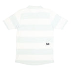 NIKE SB Mens White & Light Blue Striped Polo Shirt M Cotton Blend Casual