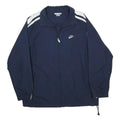 NIKE Mens Navy Blue White Track Jacket XL Polyester Zip Plain Classic Sportswear