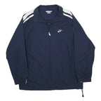 NIKE Mens Navy Blue White Track Jacket XL Polyester Zip Plain Classic Sportswear