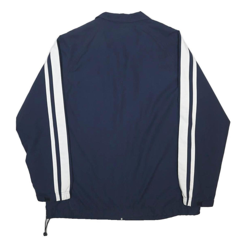 NIKE Mens Navy Blue White Track Jacket XL Polyester Zip Plain Classic Sportswear