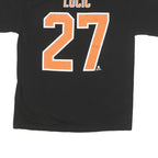 ADIDAS Mens Black & Orange Hockey Helps Kids Graphic T-Shirt L Short Sleeve Crew